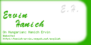 ervin hanich business card